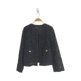 Embroidered cotton blouse classic&breathable